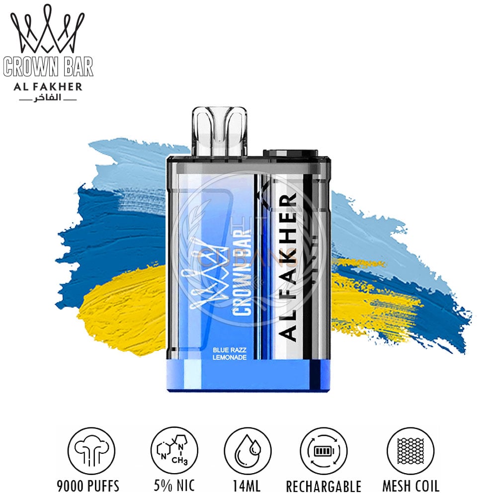Al Fakher Crown Bar 9000 - Blue Razz Lemonade 1 Al Fakher Crown Bar 9000 - Blue Razz Lemonade