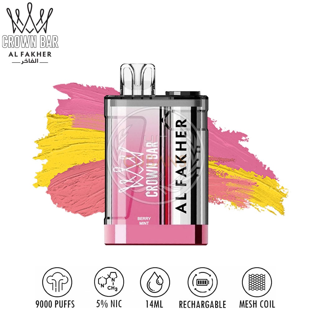 Al Fakher Crown Bar 9000 - Berry Mint 1 Al Fakher Crown Bar 9000 - Berry Mint