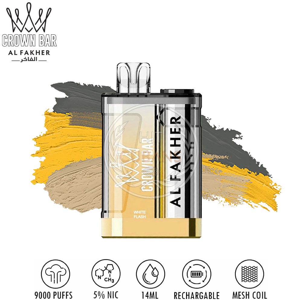 Al Fakher Crown Bar 9000 - White Flash 1 Al Fakher Crown Bar 9000 - White Flash
