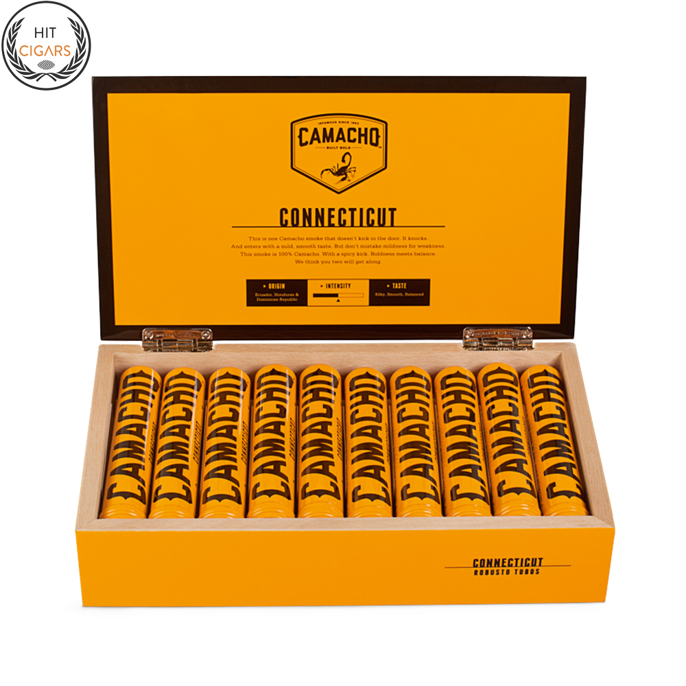 Camacho Connecticut Robusto Tubos (Box of 20) 1 Camacho Connecticut Robusto Tubos (Box of 20)